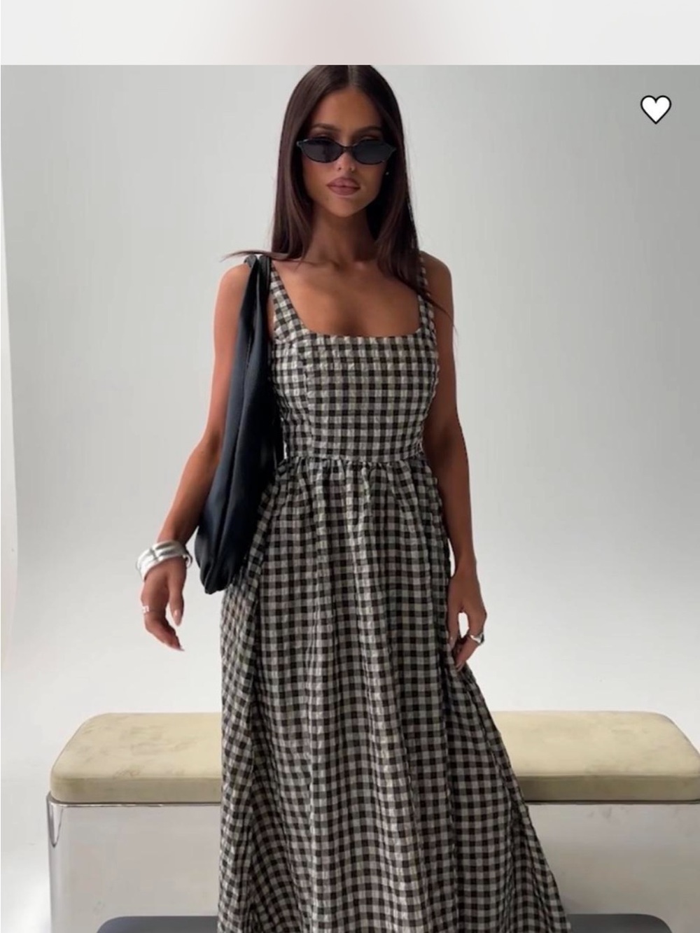 Princess Polly Black & Beige Gingham Sundress for Kids